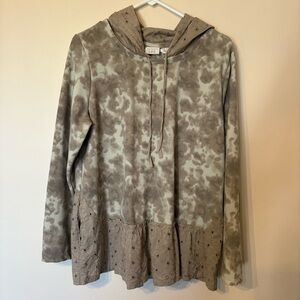 LOGO by Lori Goldstein Olive Tie-Dye Hoodie